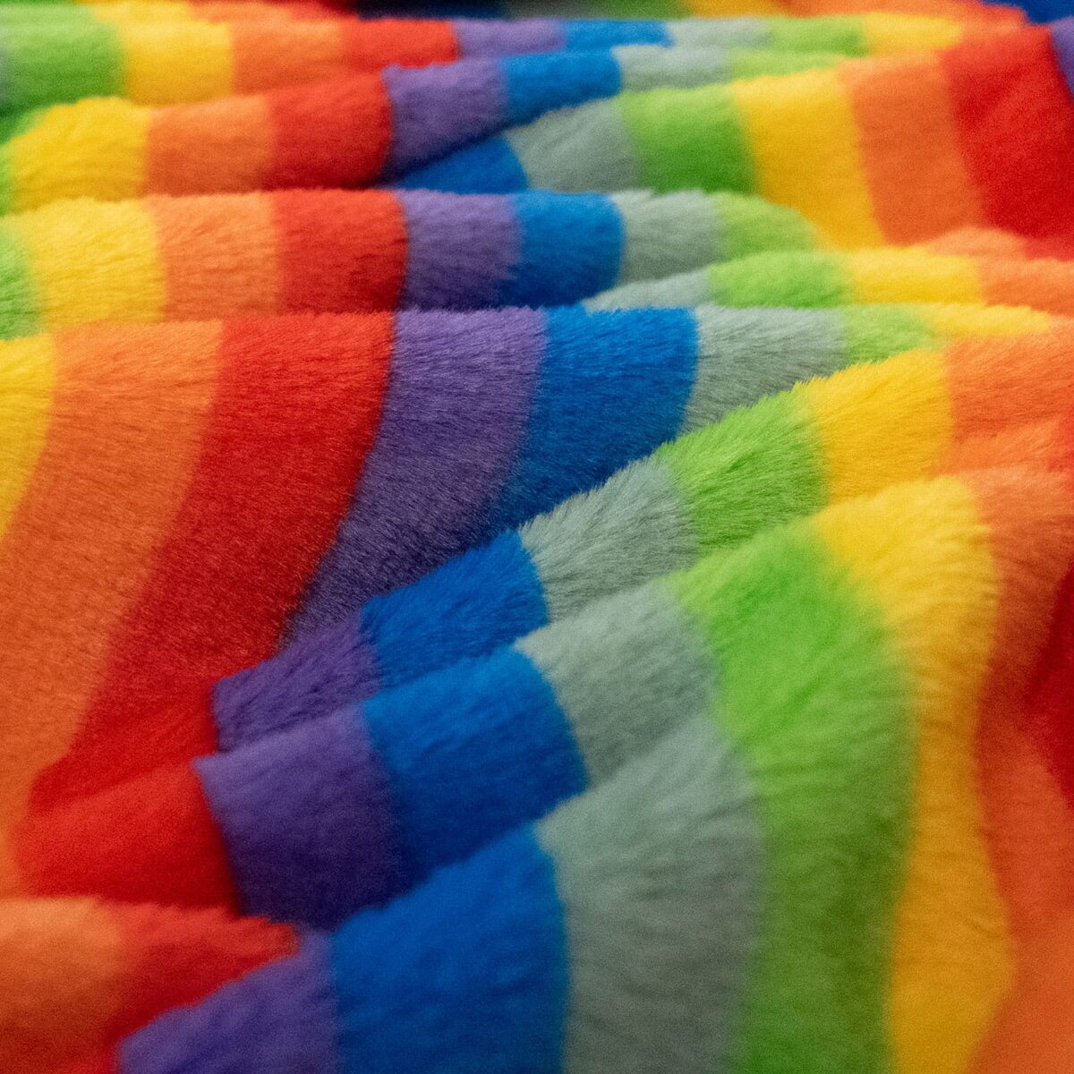 Plush Fur Fabric | Faux Fur | Rainbow  Fur Fabric - Image 3