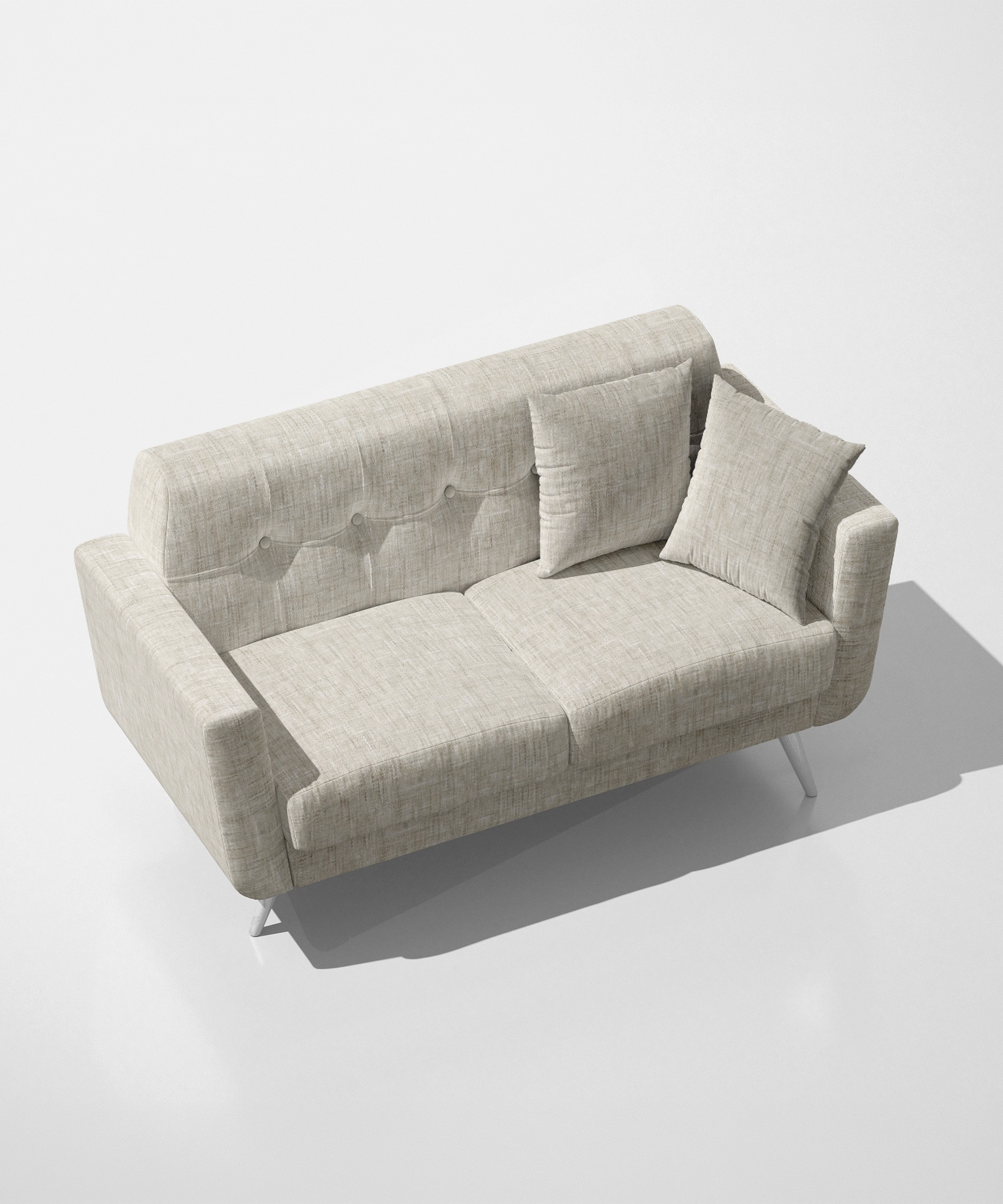 Living room sofa and cushions in Arcadia Basketweave neutral tone
