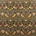 William Morris Strawberry Thief Outdoor Fabric | Waterproof PU Upholstery