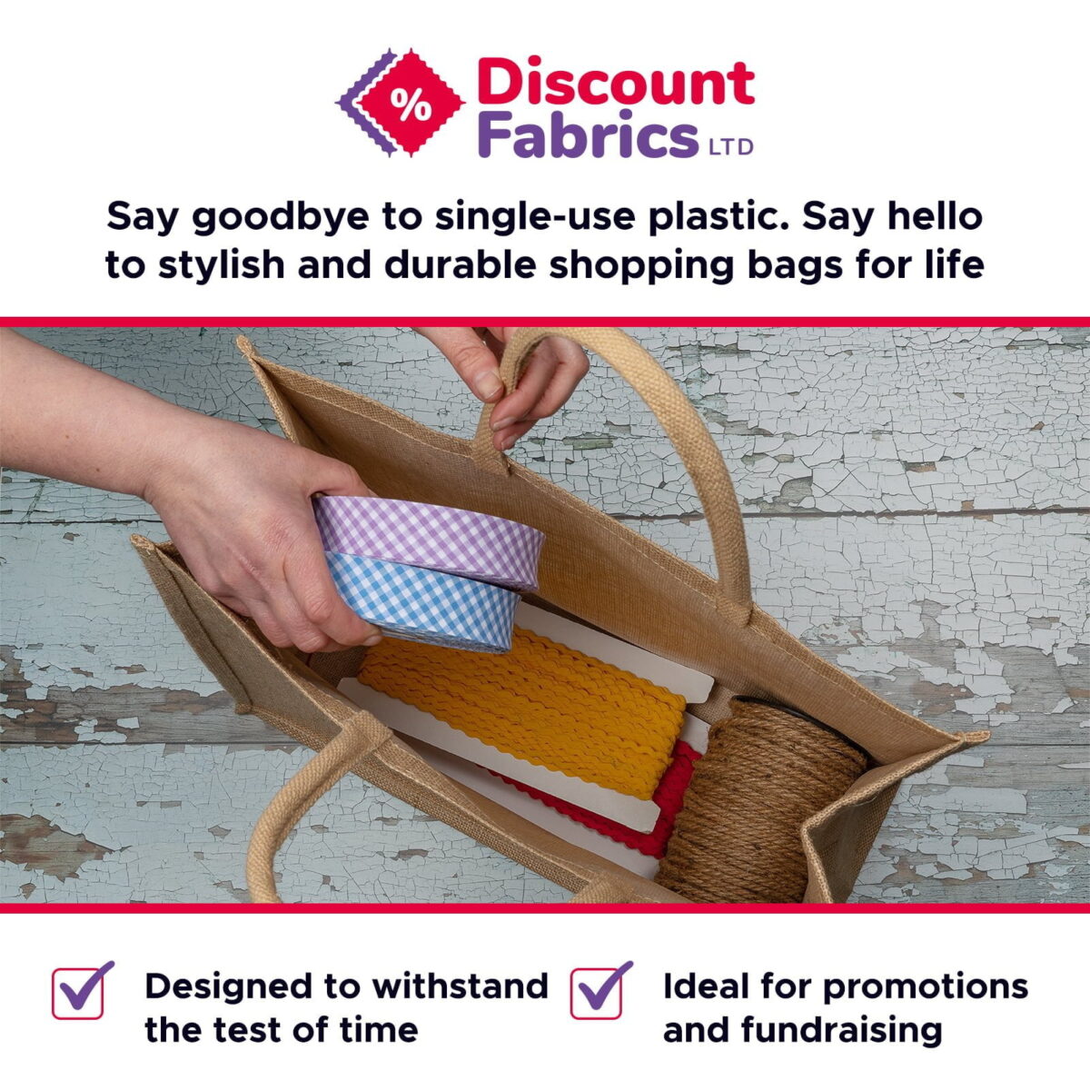 Natural Tote Bag | Eco-Friendly Tote Bag | Hessian Tote Bag - Image 2