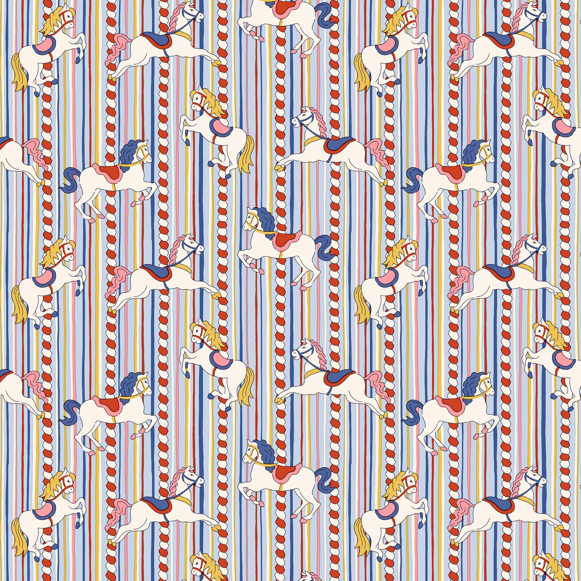 Emolly Carousel 01667502A Liberty Summer Fair 44 Inch - Image 1