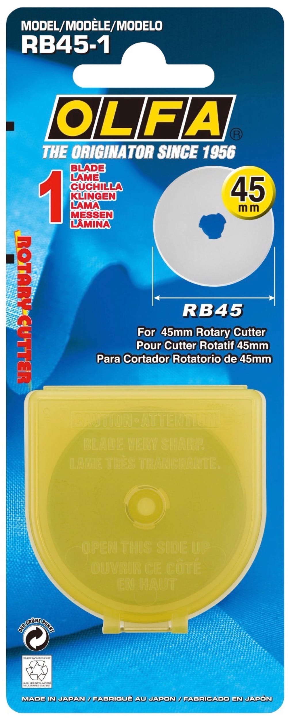 OLF-RB451_P.jpg OLFA RB45-1 Rotary Blade – 45mm Replacement Blade (1 Pack) - Image 1