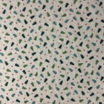Christmas Cotton Rich Linen Fabric – Festive Beige Prints (200 GSM / 140cm Wide)